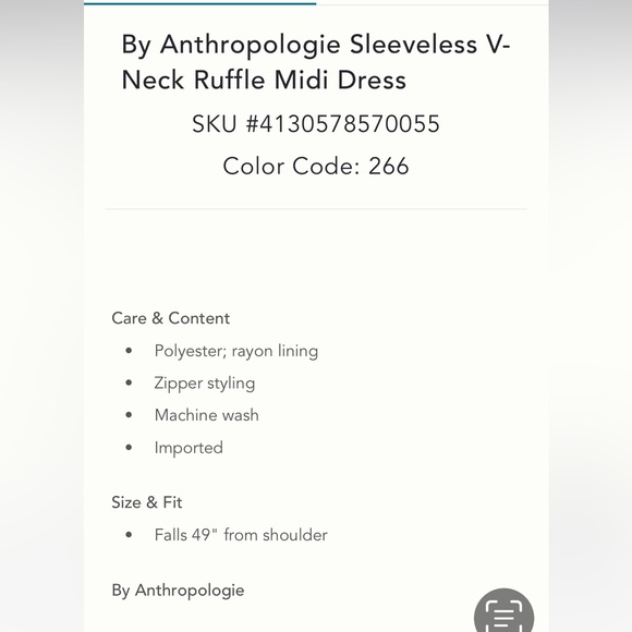 Anthropologie NWT Sleeveless Panelled Ruffle Midi Dress size M. - Picture 5 of 15